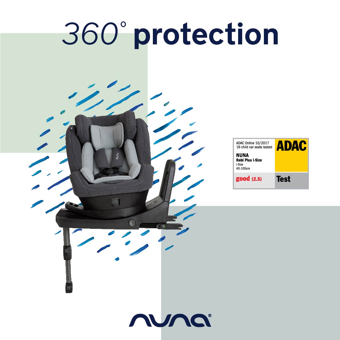 Scaun auto rotativ 360°, i-size REBL™ Plus – pentru siguranta copilului tau!